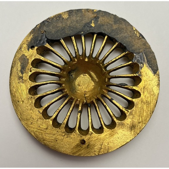 PE Guerin Drawer Ring Pull Gold Plated Brass Flower Leaves Ornate READ - Picture 10 of 15